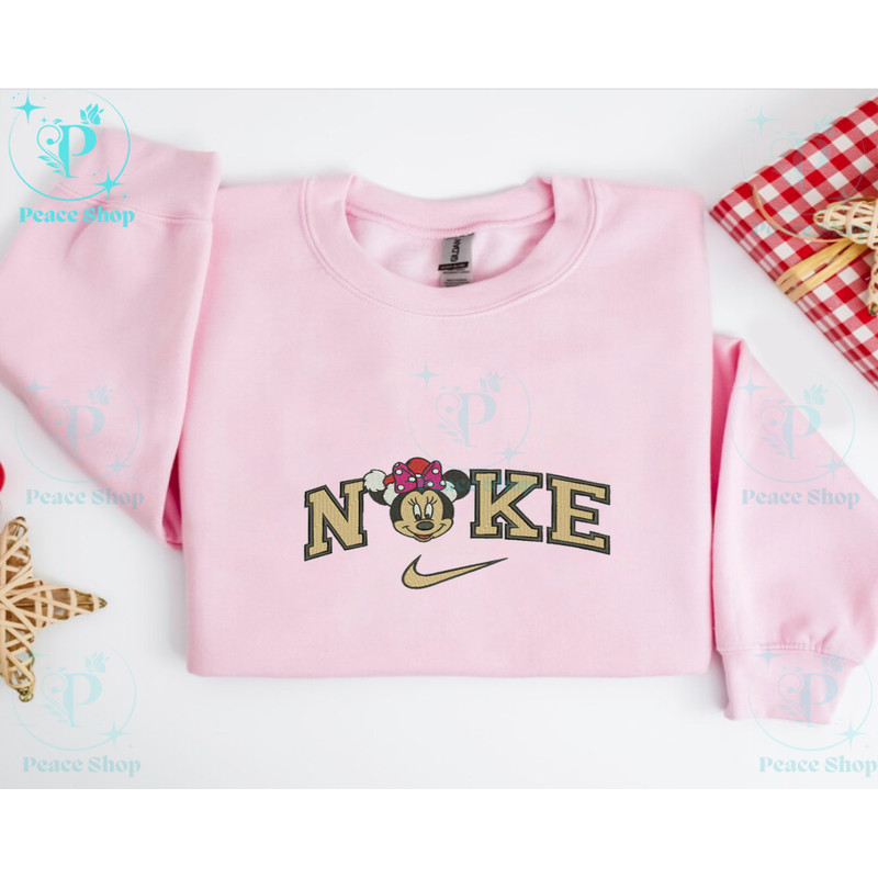 Nike Mickey Santa Christmas Embroidered Sweatshirt, Nike Embroidered Sweater, Christmas Hoodie, Unisex Shirt.png
