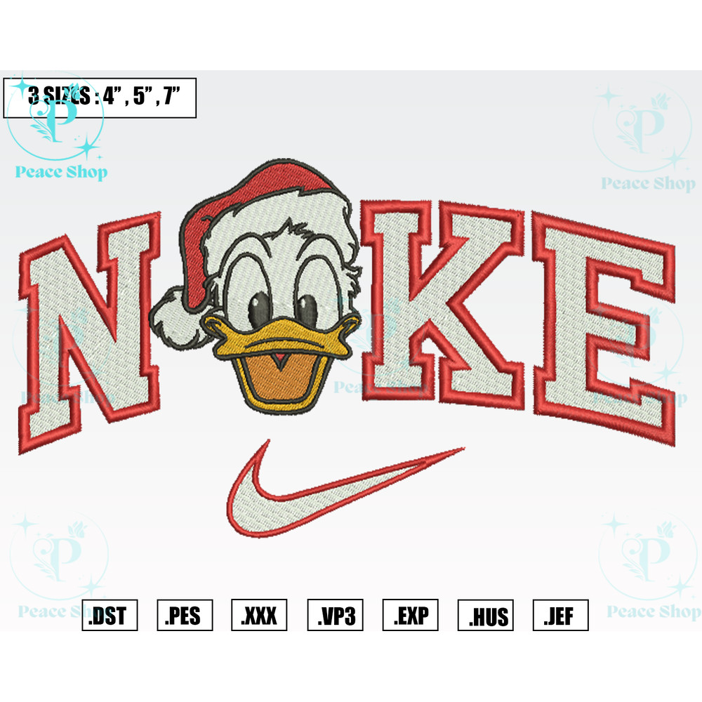 Nike Santa Donald Duck Xmas Embroidery Designs, Machine Embroidery Files, Christmas Embroidery Files.png