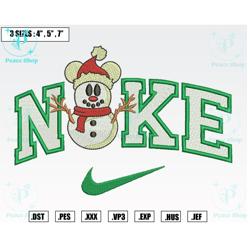 Nike Snowman Christmas Embroidery File, Christmas Embroidery Designs, Machine Embroidery Design Filels.png