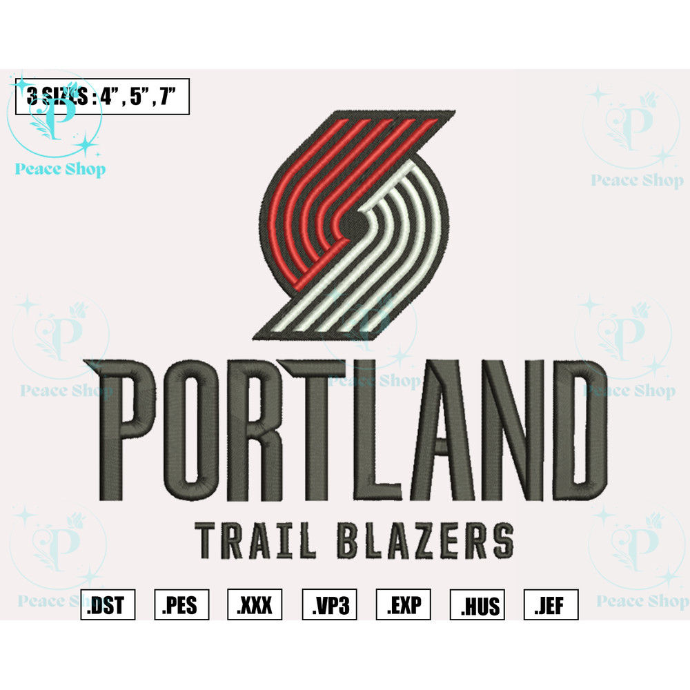 Portland Trail Blazers Embroidery Designs, NBA Logo Embroidery Files, Northwest, Machine Embroidery Design File.png