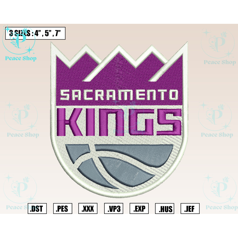 Sacramento Kings Embroidery Designs, NBA Logo Embroidery Files, Pacific, Machine Embroidery Design File,Instant Download.png