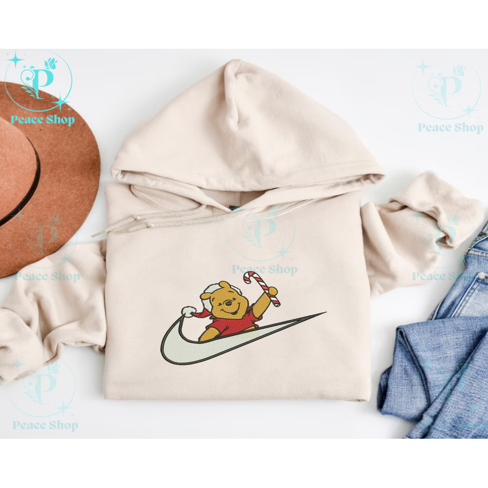 Winnie the Pooh Christmas Embroidered Sweatshirt, Christmas Embroidered Sweater, Nike Hoodie, Unisex Shirt.png