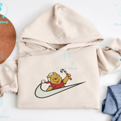 winnie the pooh christmas embroidered sweatshirt, christmas embroidered sweater, nike hoodie, unisex shirt