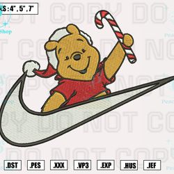 winnie the pooh christmas embroidery designs, machine embroidery files, christmas embroidery files
