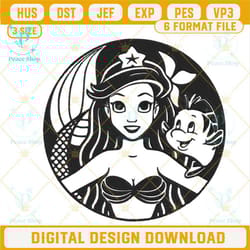 ariel and flounder embroidery files, the little mermaid embroidery designs.jpg