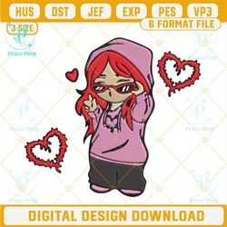 baby karol g red hair embroidery designs, la bichota, karol g embroidery design file.jpg