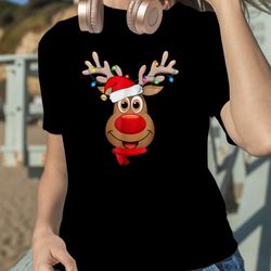 rudolph red nose reindeer santa claus christmas xmas gift t-shirt b0bm7p7qvz