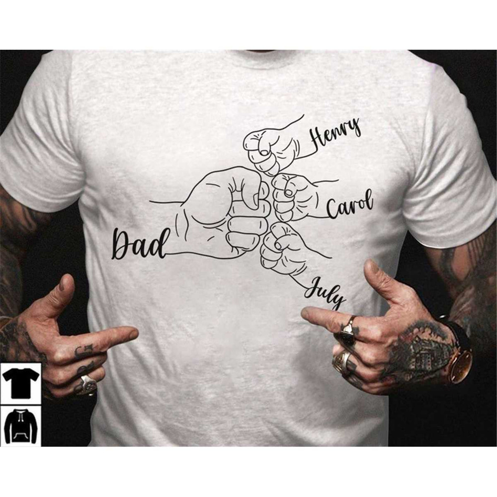 Custom Dad Shirt, Funny Dog Dad Gift for Fathers Day, Father's Day Shirt for Dad, Personalized Shirt with Kids Name, Fis.jpg