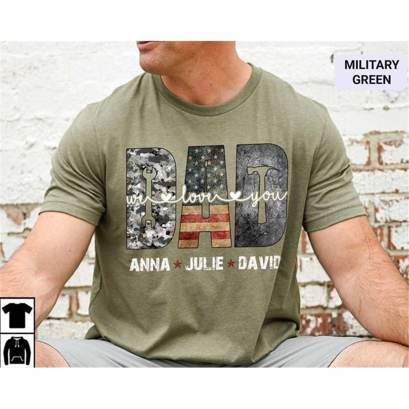 Custom Fathers Day Shirt, Dad Shirt with Kids Name, Dad Gift from Kids, Funny Dad Shirt, Gift for Father, Personalized S.jpg