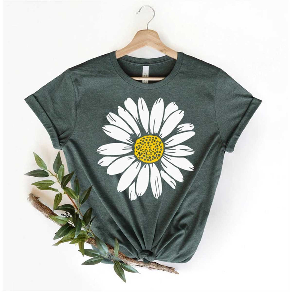 Daisy Shirt, Wildflower Shirt, Boho Shirt, Floral T-shirt Gift, Birth Month Flower, Gift For Sister, Summer Shirt, Women.jpg