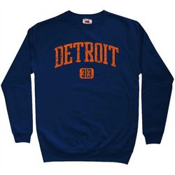 detroit 313 sweatshirt - men s m l xl 2x - crewneck detroit shirt