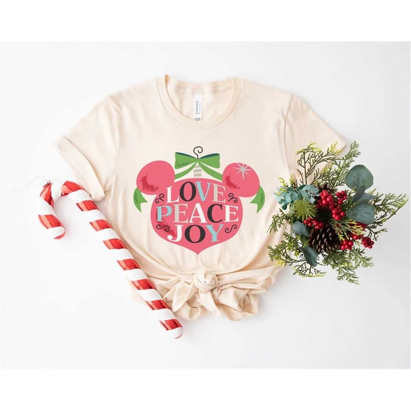Disney Christmas Love Peace Joy Shirt, Mickey Ears Christmas Vintage Shirt, Disney Family Xmas Shirts, Merry Christmas,.jpg