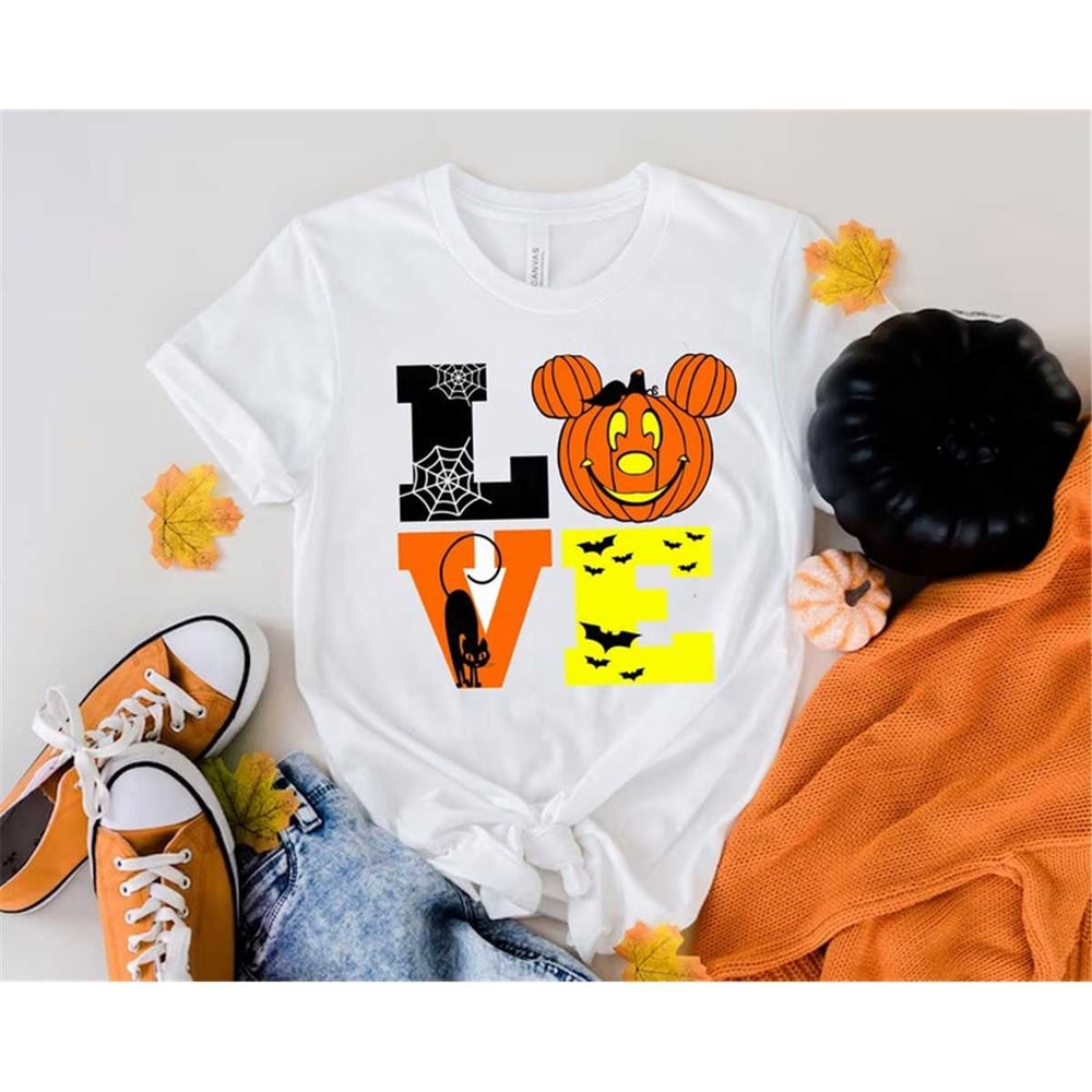 Disney Love Halloween Shirt, Disney Shirt, Halloween Shirts, Disney Halloween Shirt, Mickey Ear Halloween, mickey pumpki.jpg