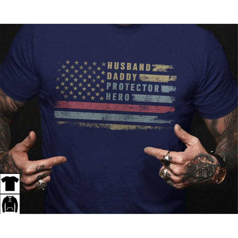 Fathers Day Shirt, Dad Birthday Gift for Husband, Husband Daddy Protector Hero T shirts, New Dad Gift, Gift from Wife, F.jpg
