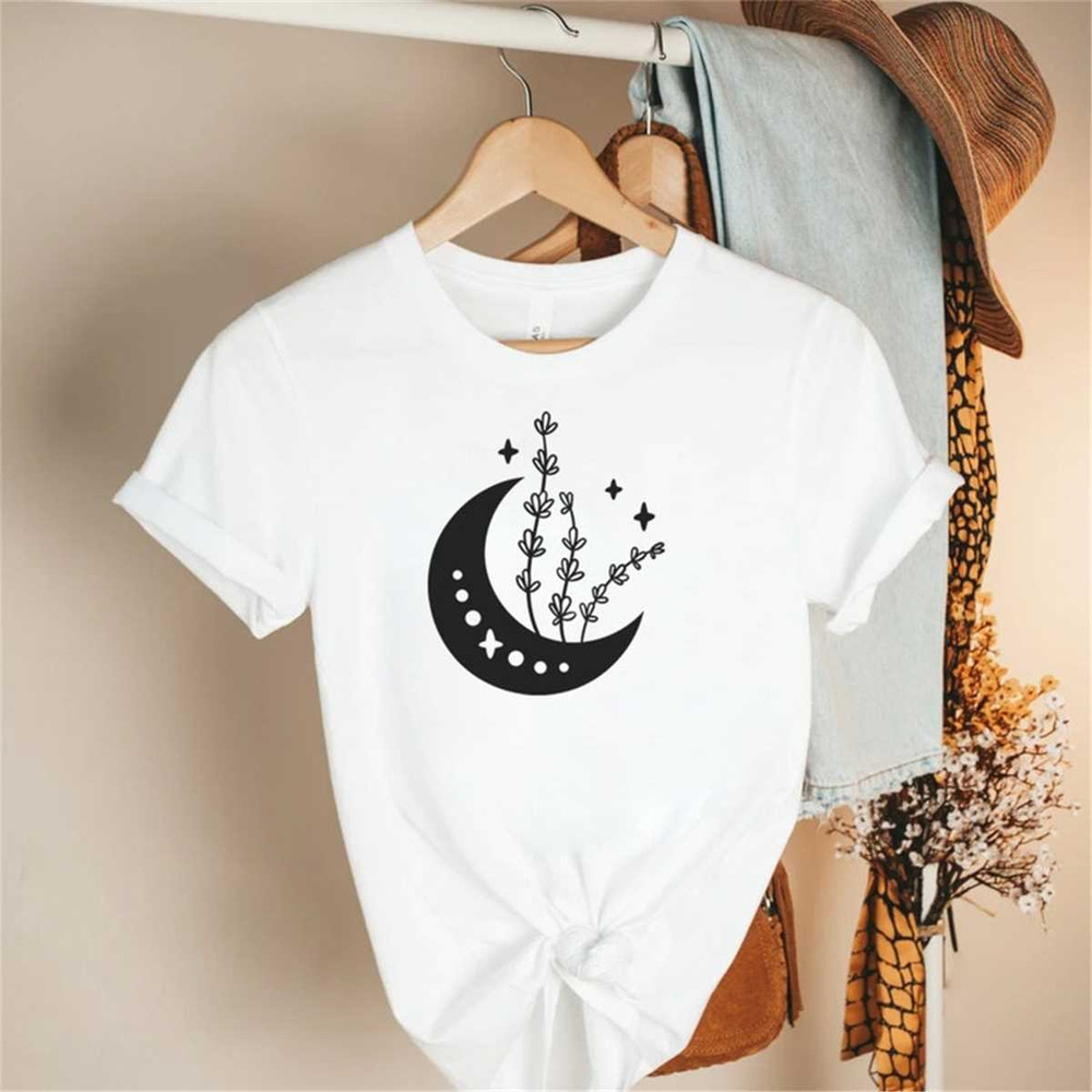 Floral Moon Shirts, Boho Shirts, Beach shirts, Summer Shirt, Birthday Gift, Girl Friends, Shirt for Women, Mother's Day.jpg