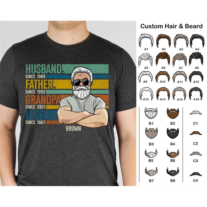 Funny Grandpa Shirts, Gift for Husband, Fathers Day Gift from Granddaughter, Gift for Him, Breed Grandma Shirt, Custom G.jpg