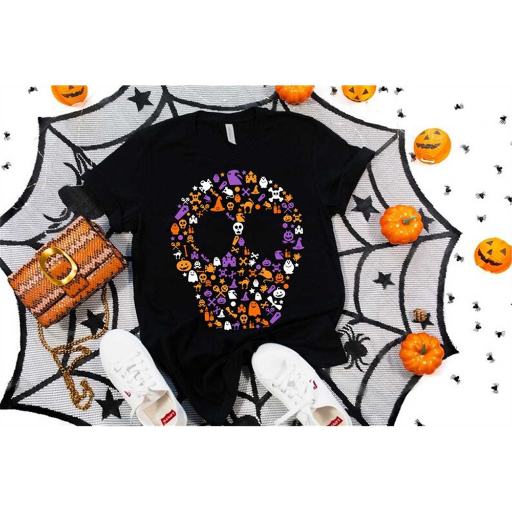Halloween Skull Shirt , Halloween Shirt, Pumpkin Cute Halloween Shirt, Sparkle Halloween Shirt, Halloween costume shirt,.jpg