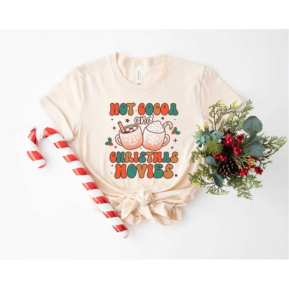 Hot Cocoa Christmas Movie Shirt, Hoodie Retro Christmas Sweatshirt, Christmas Things Shirt, Reindeer Christmas Movie Shi.jpg