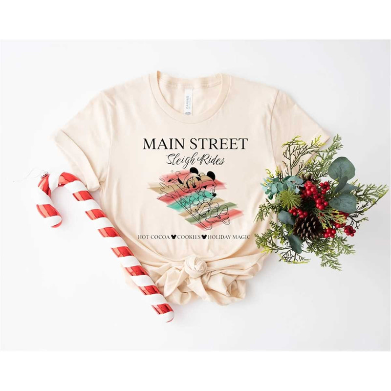 Main Street Sleigh Rides Christmas Sweatshirt, Disney Sleigh Shirt, Disney Christmas Shirt, Disney Vacation Shirt, Disne.jpg