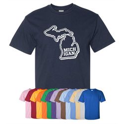 new michigan t-shirt or hoodie sizes s-4xl available in 3 styles 60 oz, 100 cotton