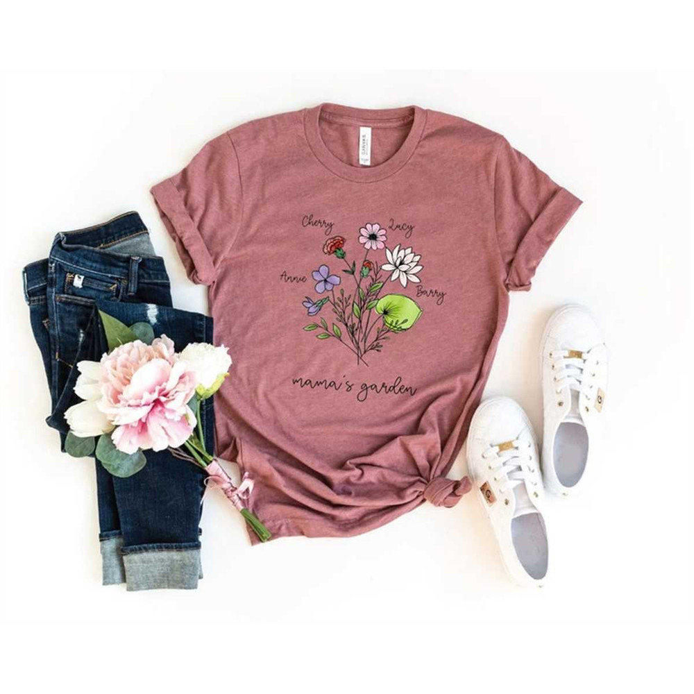 Personalized Mama Shirt with Kids Names, Custom Birth Month Flower Shirt, Mama's Garden Shirts for Mother, Gift for Mom,.jpg
