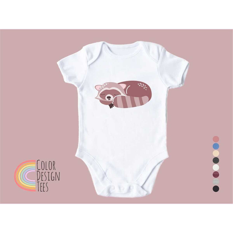 Raccoon Onesie, Woodland Animal Onesie, Baby Shower Gift, Baby Outfit, Cute baby.jpg