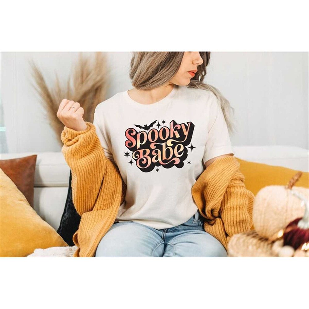 Spooky Babe Shirt, Halloween Shirt, Ghost Shirt, Funny Halloween Shirt, Spooky Vibes Shirt, Halloween, Halloween Party,.jpg