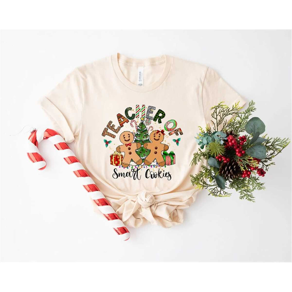 Teacher of Smart Cookies T-Shirt, Christmas Teacher Hoodie, Teaching Shirt, Christmas Teacher Gift, Christmas Tee,.jpg