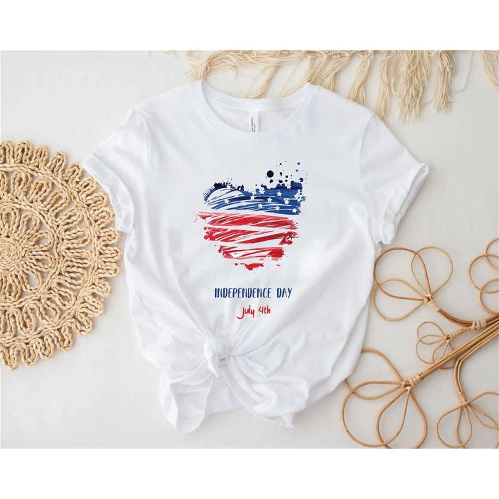 USA Flag Heart Shirt, 4th Of July Shirt, Patriotic Shirt, Independence Day Shirt, Gift For Women, American Flag Shirt, 4.jpg
