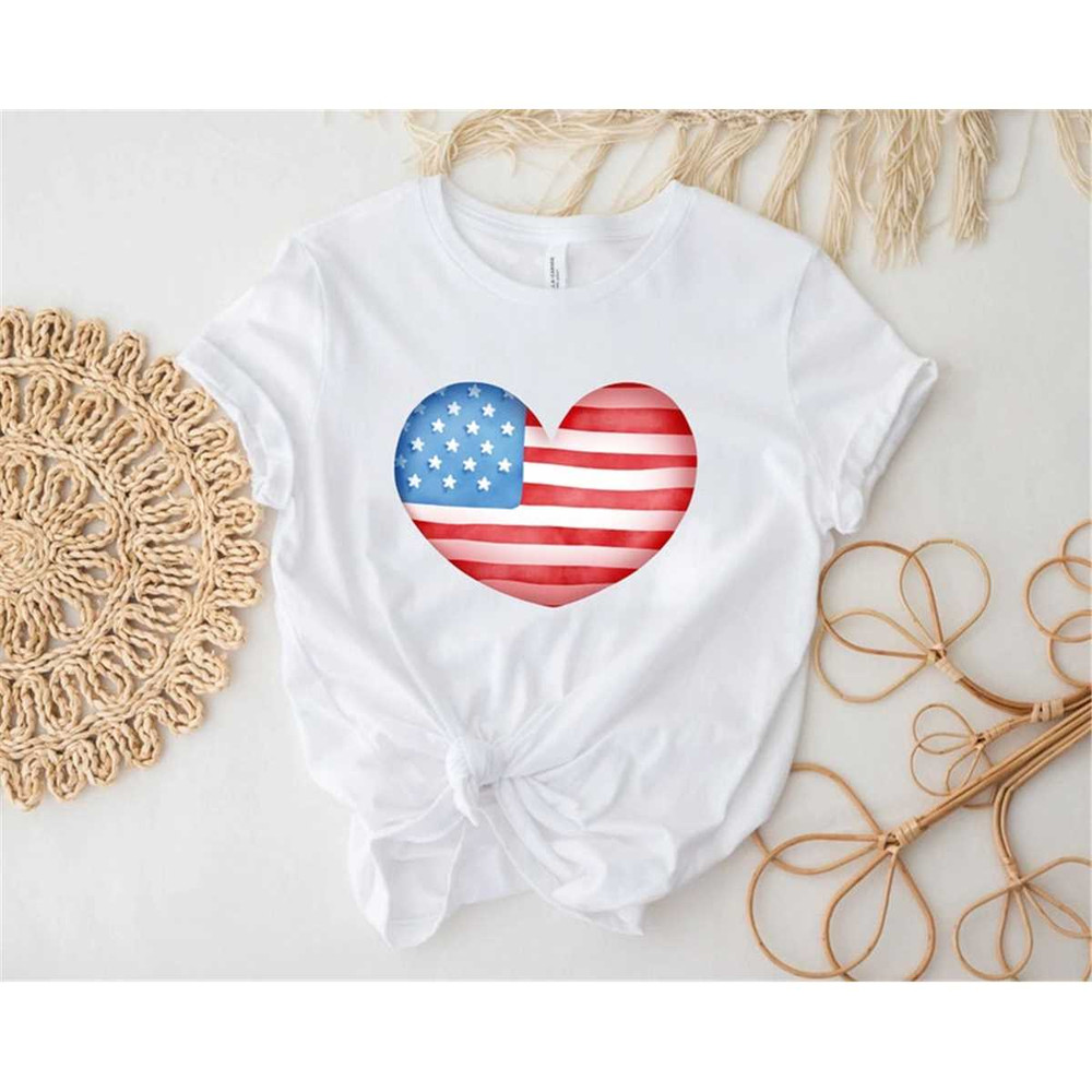 USA Flag Heart Shirt, 4th Of July Shirt, Patriotic Shirt, Independence Day Shirt, Gift For Women, American Flag Shirt,.jpg