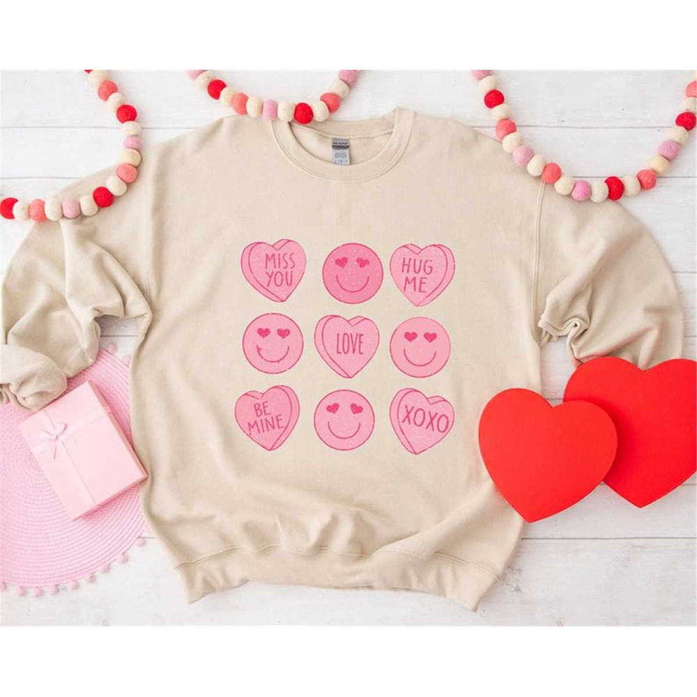 Valentines Day, Valentines Face smile Sweatshirt, Cute Face Sweater, Valentines Gift, I Love You Hoodie, For Women Gift,.jpg