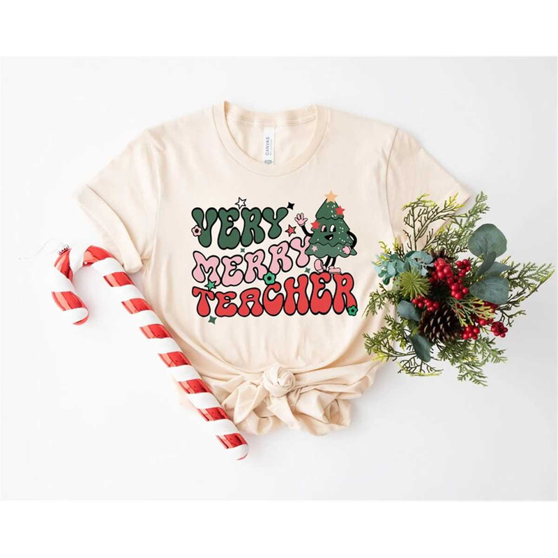 Very Merry Teacher T-Shirt, Christmas Teacher Hoodie, Teaching Shirt, Christmas Teacher Gift, Christmas Tee, Happy Chris.jpg