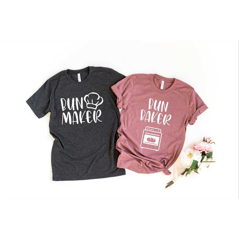 Bun Maker Bun Baker Shirt, Pregnancy Reveal Shirt, Pregnancy Announcement Shirt, Gender Reveal Shirt, Cute Maternity Tee.jpg