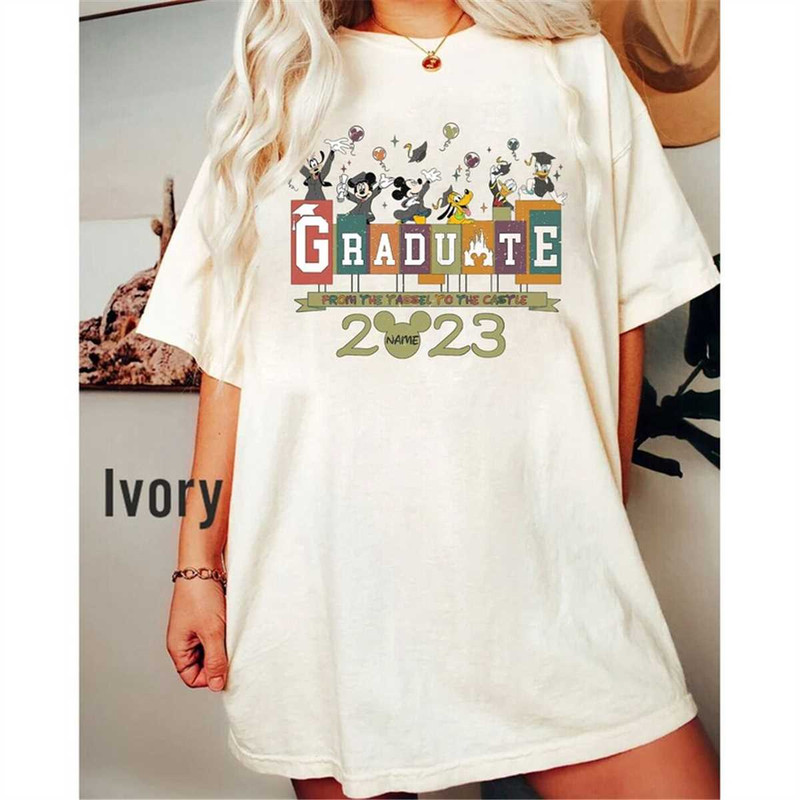 Comfort Colors Disney Graduate Shirt, Disney Senior Shirt, From The Tassel To The Castle Shirt, Mickey And Friends Gradu.jpg