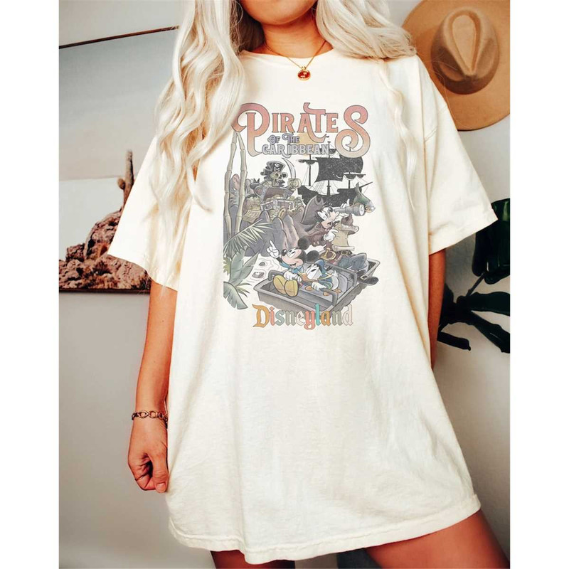 Comfort Colors Retro Mickey and Friends Pirated of the Caribbean Shirt, Vintage Disneyland Shirt, Disney Shirt, Pirates 2.jpg