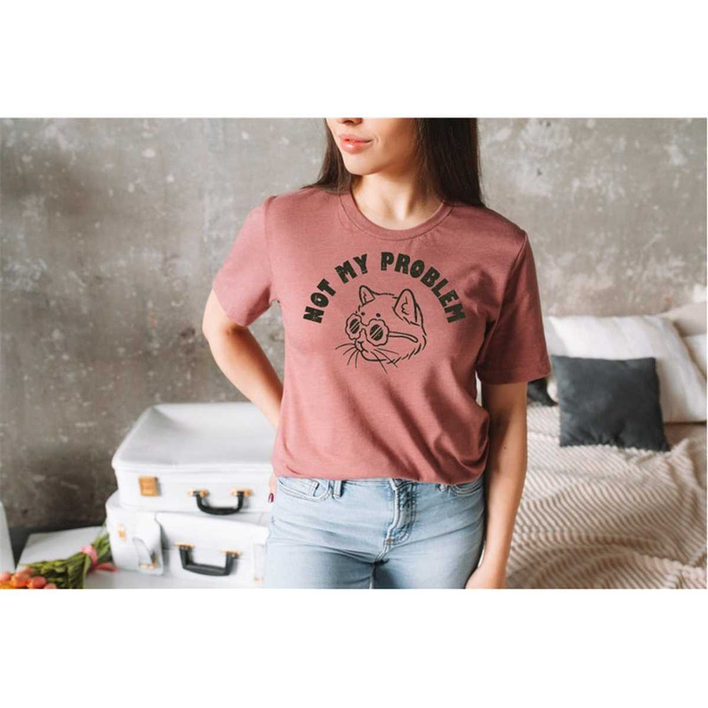 Cool Cat Shirt, Not My Problem Tee, Funny Cat Shirt, Funny Cat Gift, Cat Lover Gift, Funny Cat Lover Shirt,Cat Mom Shirt.jpg