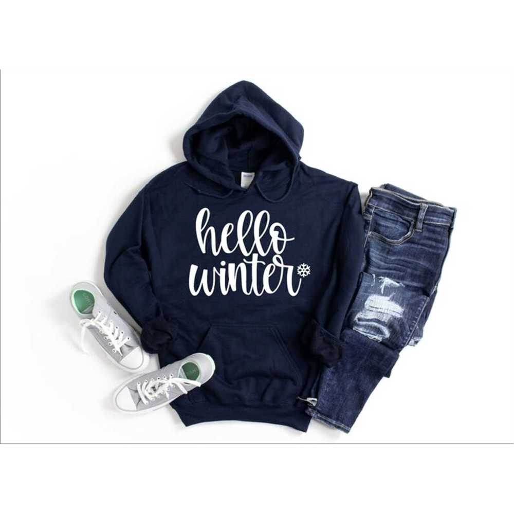 Hello winter hoodie, Winter hoodie, Comfy Hoodie, Womens Fall Hoodie, Seasonal shirt, Winter Season Shirts, Christmas S.jpg