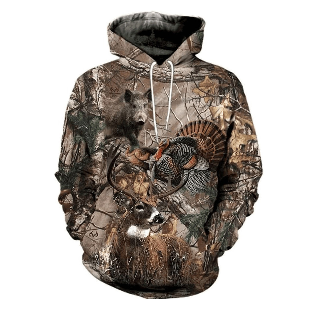 Animals Hunting All Over Print Hoodie Zip Hoodie Fleece Hoodie 3D, Animals Hunting Hoodie Zip Hoodie 3D 3