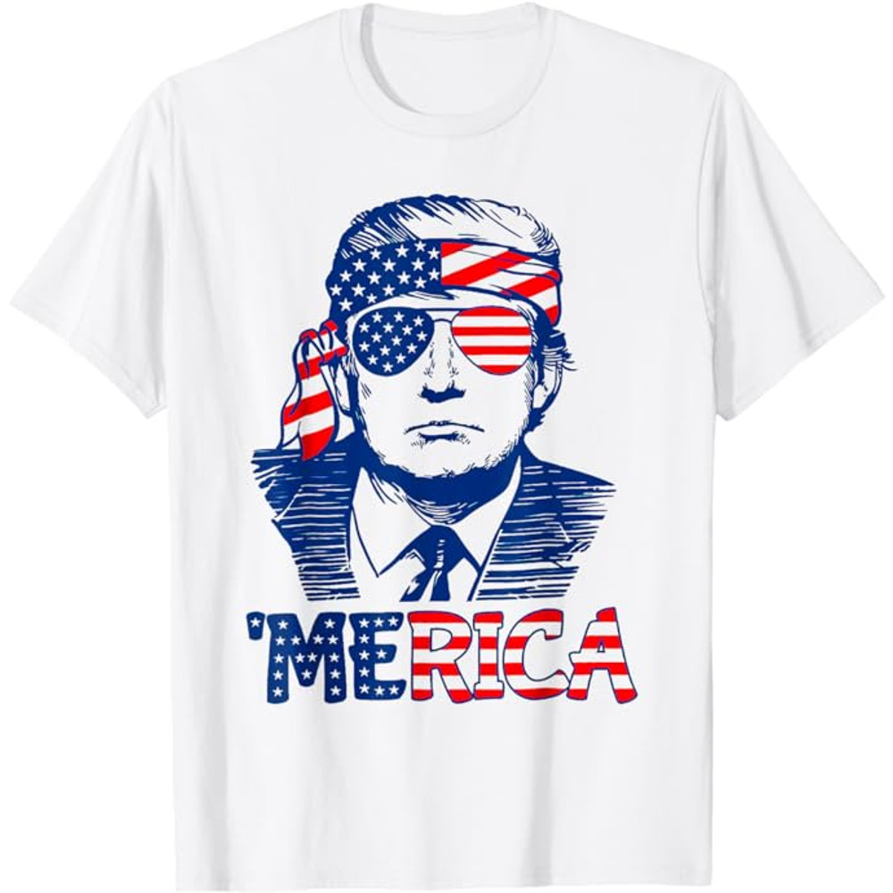 Trump 4th of July Merica Men Women USA American Flag T-Shirt