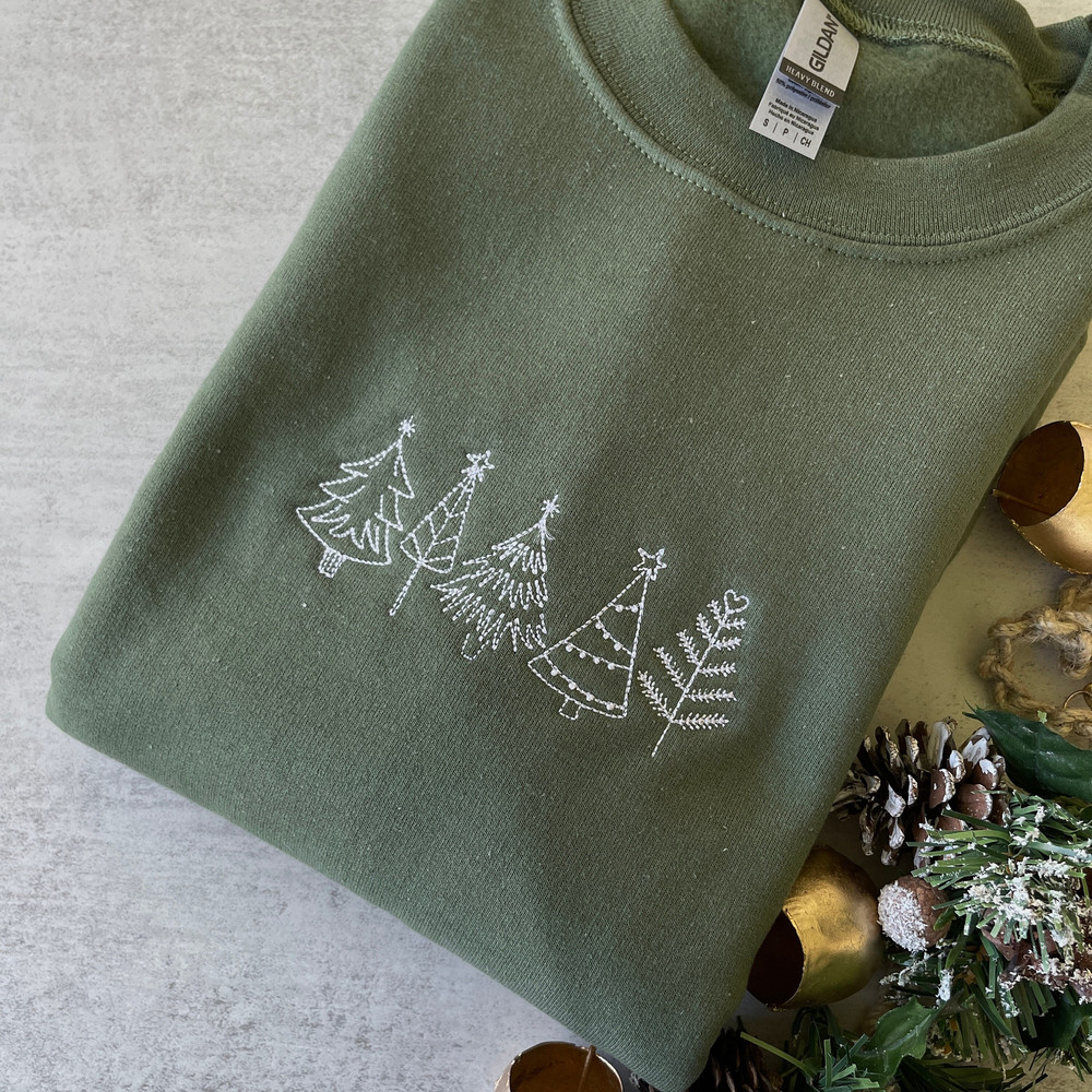 Christmas Tree Sweatshirt, Christmas Trees Sweatshirt, Minimalist Sweatshirt, Line of trees, Vintage Sweatshirt, Graphic Sweatshirt, Fall.jpg