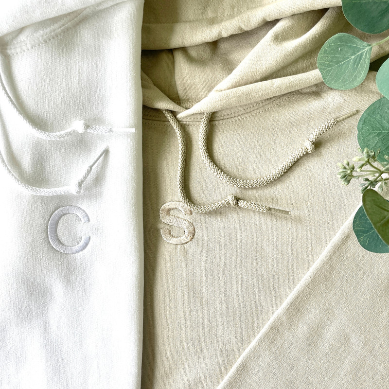 Embroidered Couple Hoodie, Matching Sweatshirts, Gift for Her Hoodie, Embroidered Initial Hoodie, Anniversary Gift for Him, Initials Hoodies.jpg