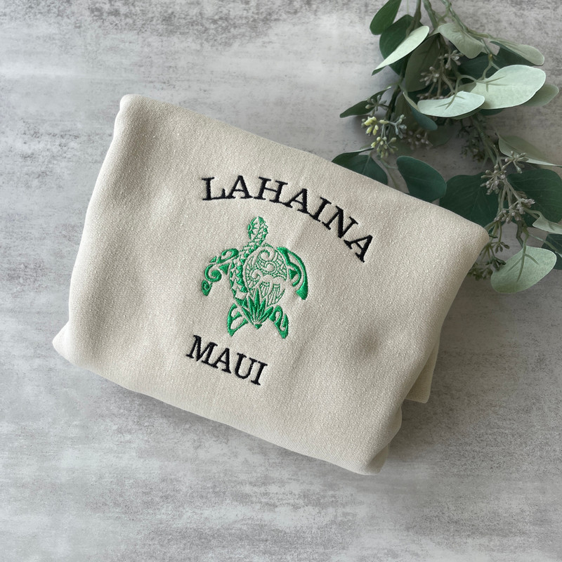 Embroidered Lahaina Maui Sweatshirt, Maui Sweatshirt, Crewneck Sweatshirt, Lahaina Sweatshirt, Maui Sweatshirt, Aesthetic Sweatshirt.jpg