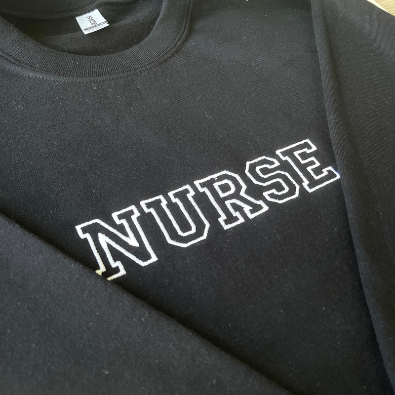 Embroidered Nurse Sweatshirt, Nurse Sweatshirt, Gift for Nurse, Nurse Gift, Christmas Gift for Nurse.jpg