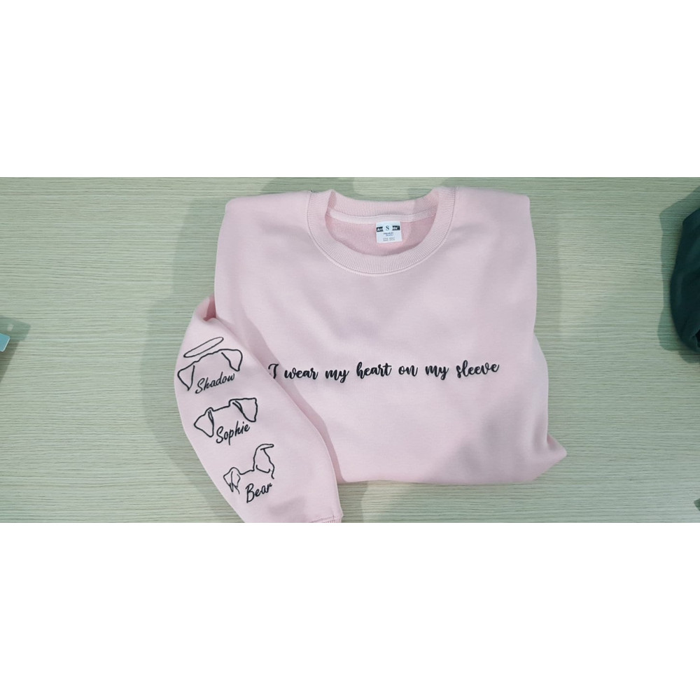 Embroidered Custom Dog, Cat Ear with Name, Custom DogCat Dad Gift Father's Day, Pet Gift, I Wear My Heart On My Sleeve with DogCat Names.jpg