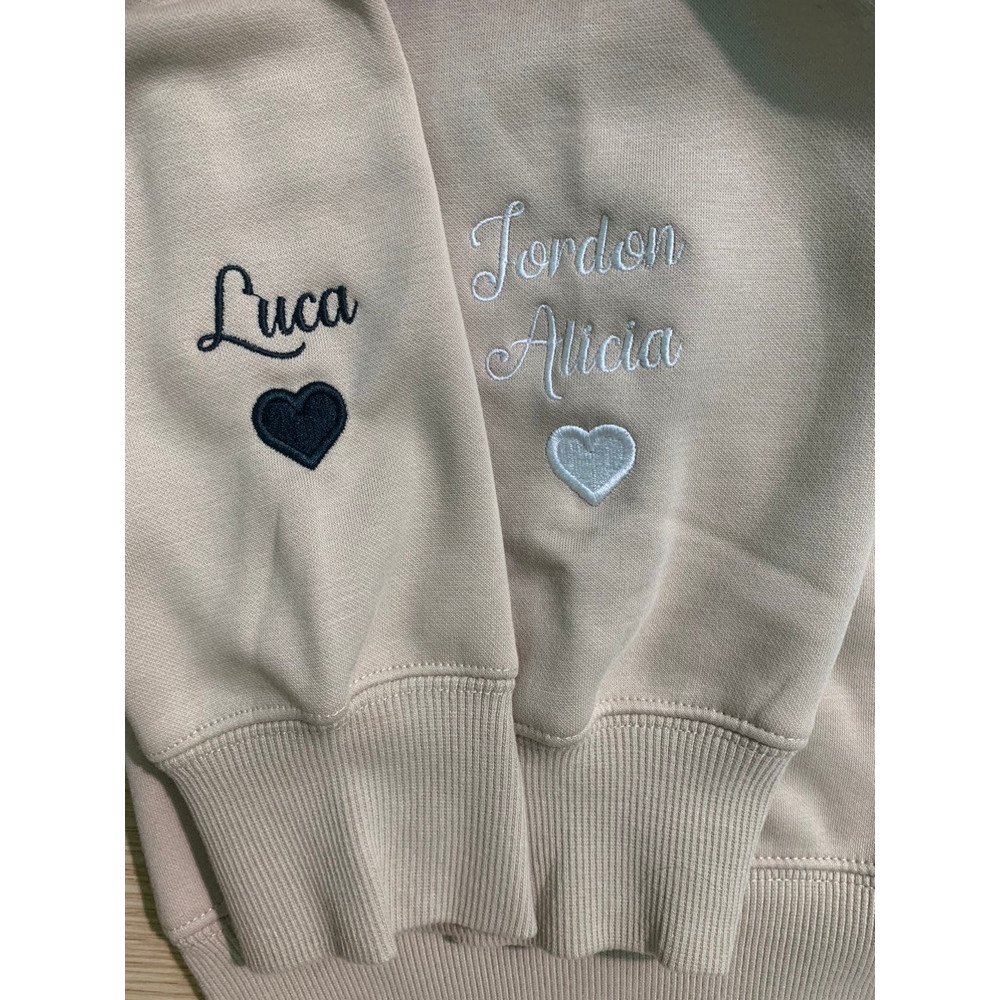 I Wear My Heart On My Sleeve with Children Name, Gift for Mom, Custom Mama Shirt With Kids Names, Heart On Sleeve, Mother's Day Gift.jpg