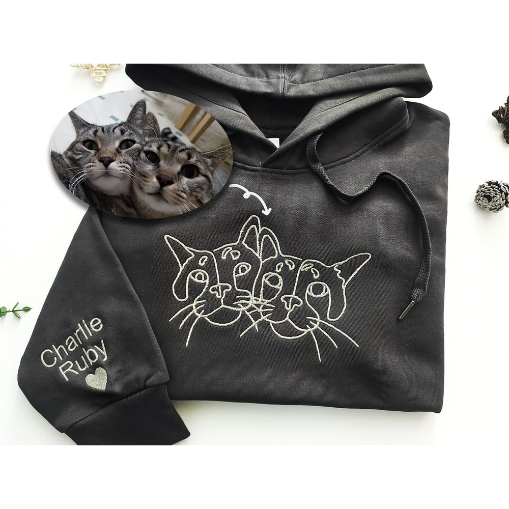 Custom Embroidered cat Hoodie,Personalised one-line Pet Sweatshirt, Cat Lover Gift, Animal Lover Hoodie,Custom Pet Sweater, Cat Lover Gift.jpg