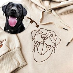 custom embroidered pet sweatshirt, dog mom sweater, dog lover gifts, custom dog portrait sweatshirt, personalized one li