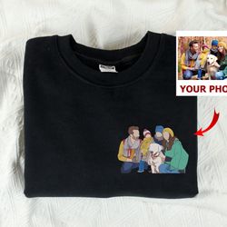 custom embroidered portrait from photo sweatshirt, custom photo sweatshirt, family picture sweatshirt, personalized gift