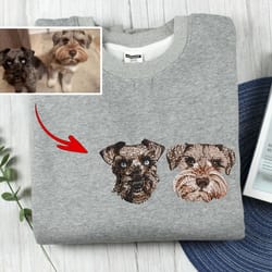 custom pet embroidered sweatshirt, custom dog portrait, custom pet portrait hoodie, embroidered sweatshirt, gifts for pe