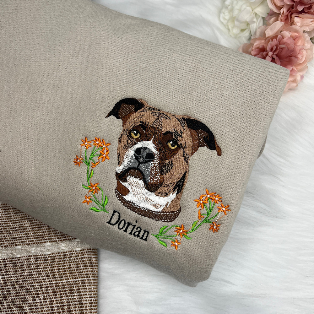 Custom Pet Embroidered Sweatshirt, Personalized Dog Cat Portrait Sweatshirt, Dog Embroidered Sweatshirt, Memorial Gift, Embroidered Gift.jpg